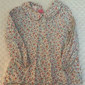 Colorful Floral Kids Blouse with Peter Pan Collar